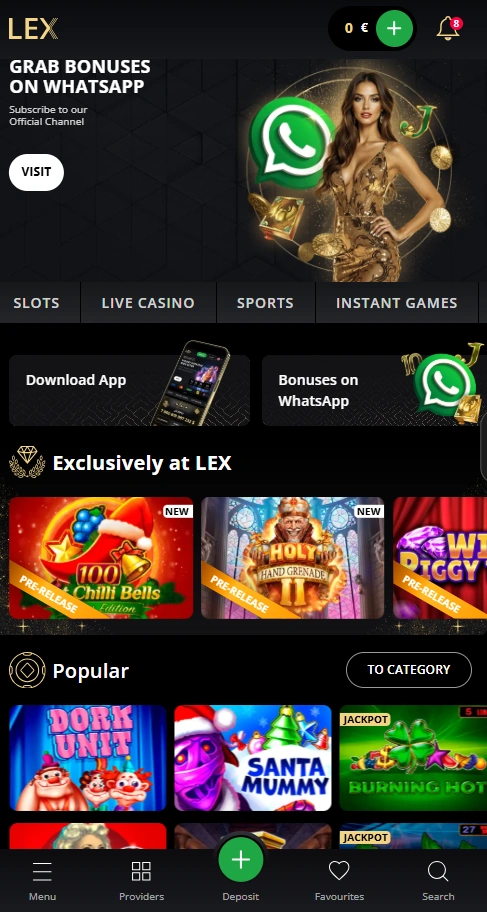 lex mobile home page